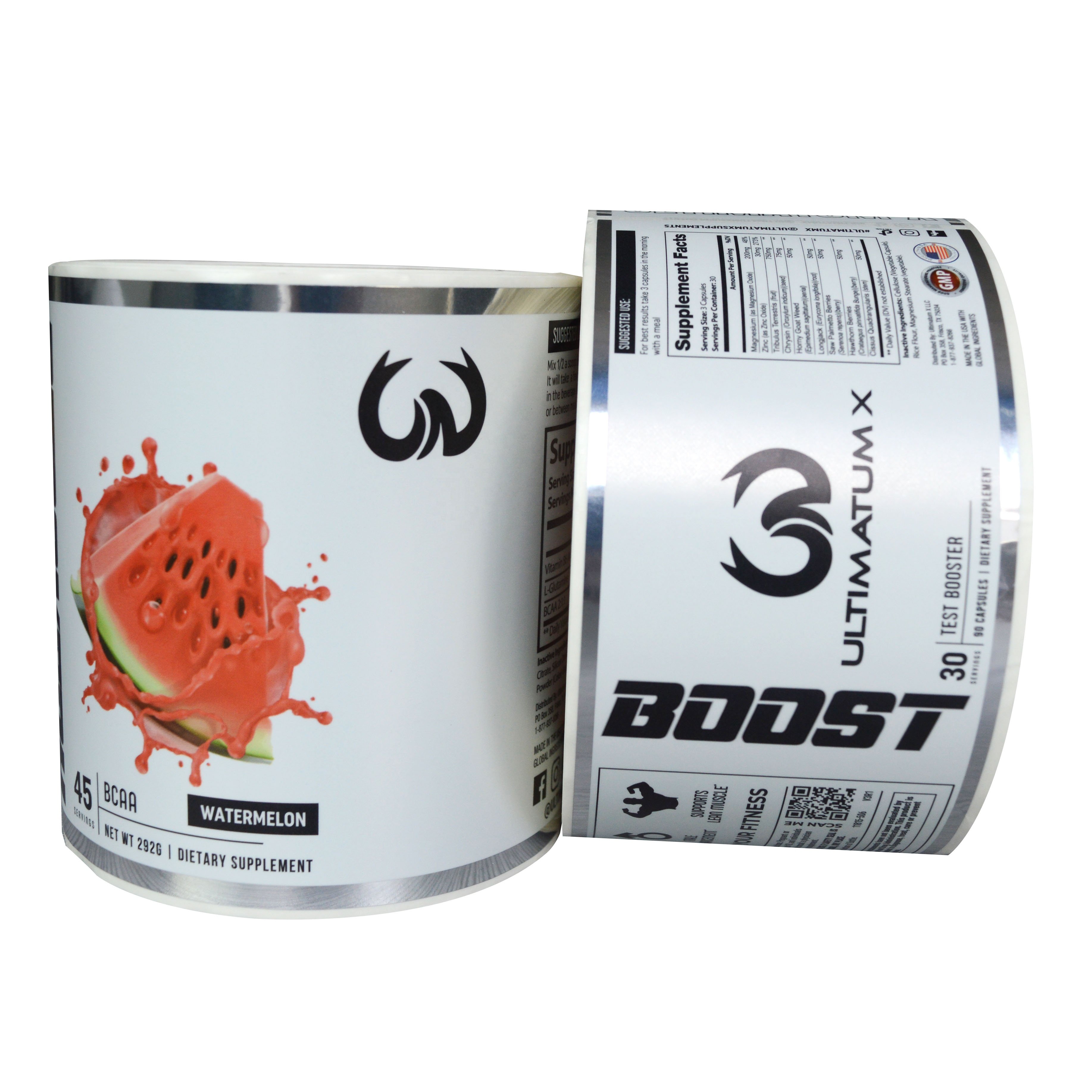 Bright silver foil matte finish cosmetic packaging label sticker, luxurious packaging label in roll
