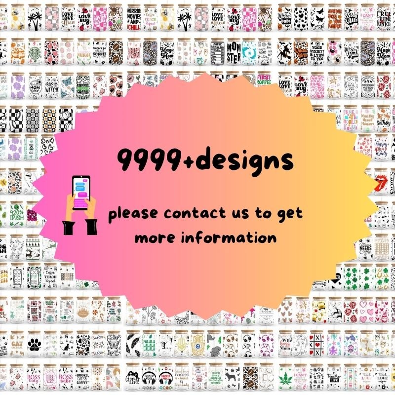 Factory Price Uv Dtf Cup Wraps Transfers Sticker Wholesale Transfer Film Sheet Tumbler Wraps For 16oz Libby Glass Cups