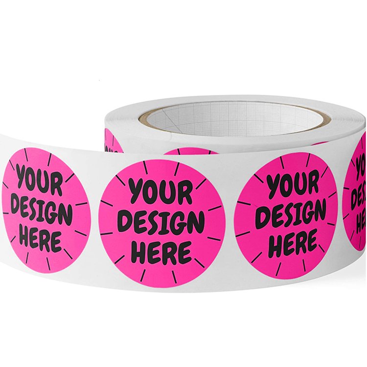 Custom Any Design Text Image Printed Adhesive Vinyl Label Stickers, Customize Waterproof Packaging Labels Round Logo Stickers.