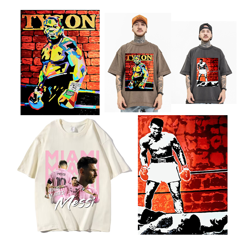 Custom DTF design digital printing hot press transfer sticker Hot transfer vinyl figure T-shirt
