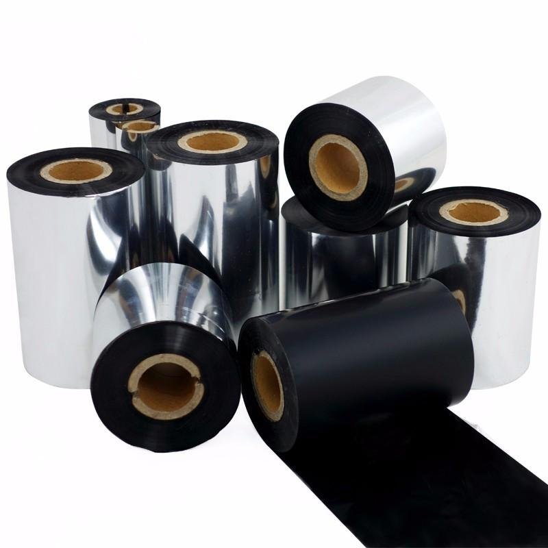 AEBO Barcode Ribbons Wax Resin Compatible 110mm*74m Black Adhesive Sticker Pet Sticker Barcode Printer. Label-making Machine