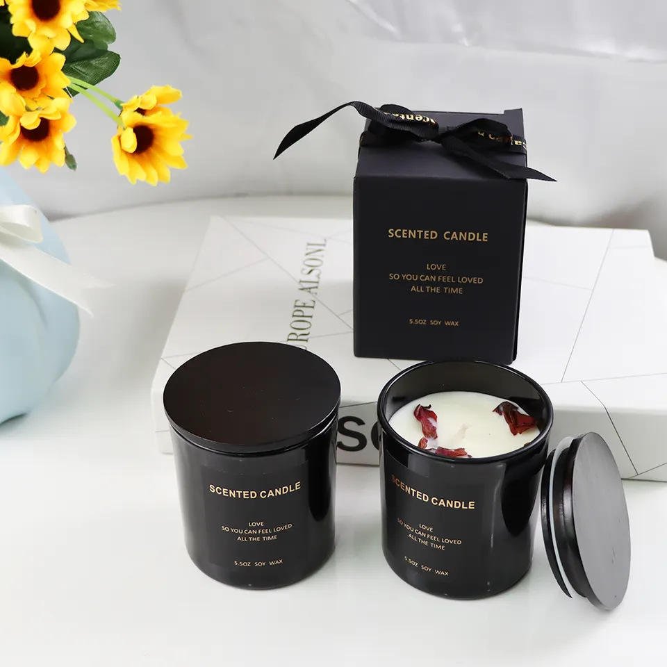 Custom gold foil candle brand logo label hot stamping stickers printing waterproof vinyl label for glass packaging jars