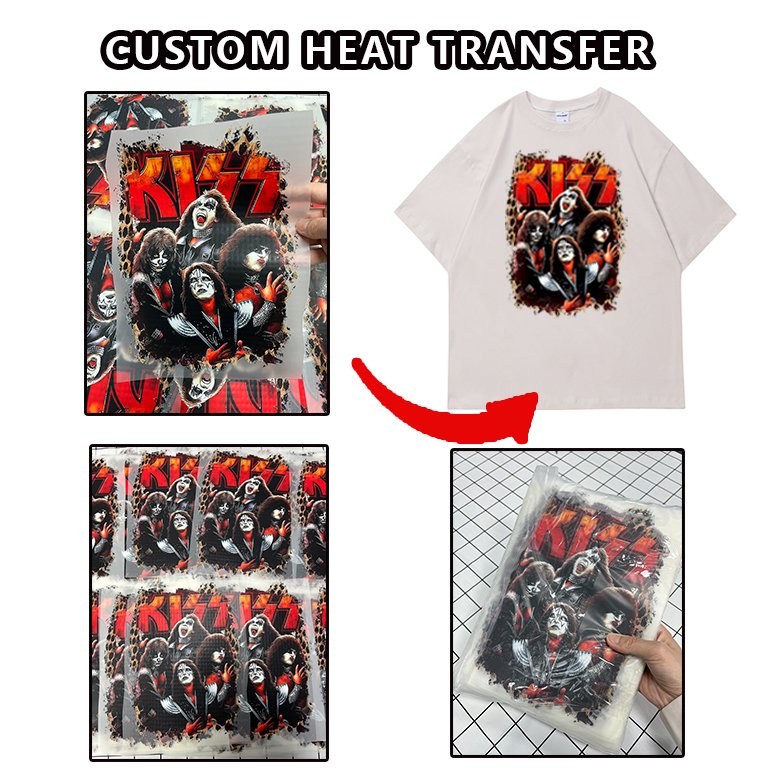 Designer designs wholesale ready to press heat transfers prints stickers logo film clothes luxury oversized dtf transfers custom