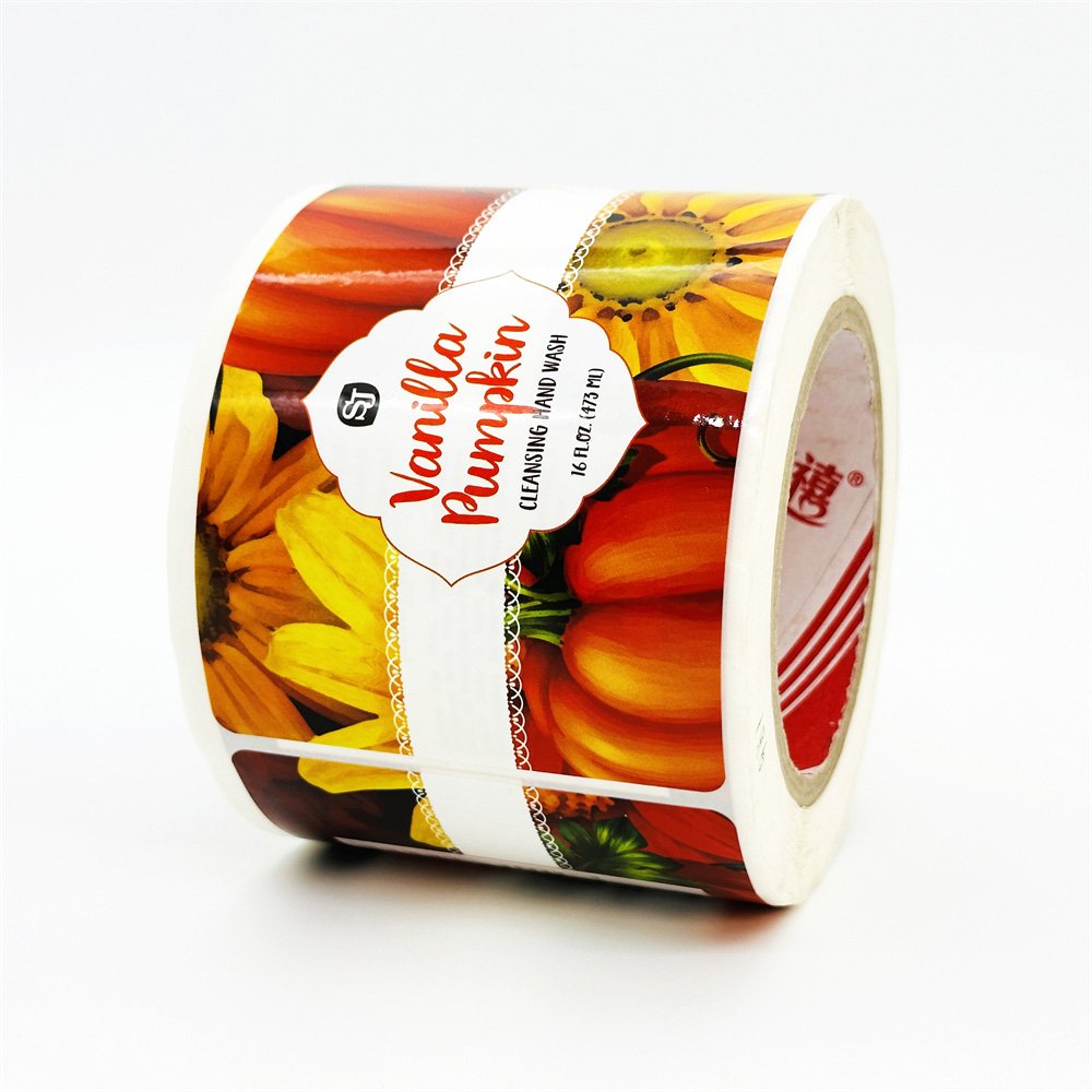 Custom Roll Packaging White PE Adhesive Sticker Water Resistant Shampoo Bottle Label