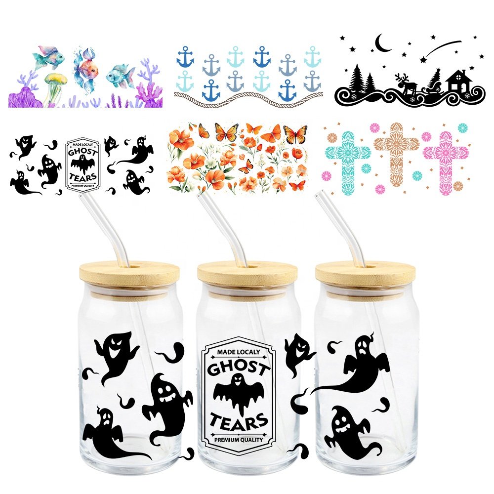 MIYA Night Design Custom Decal Label UV DTF Cup Wrap Transfer Sticker for 16oz 20oz 24oz 32oz 40oz Cups Halloween