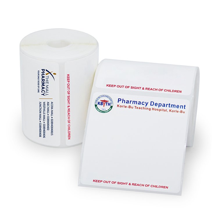 Medicine Paper Box Label Stickers Rolls Waterproof Custom Adhesive Paper Thermal Label