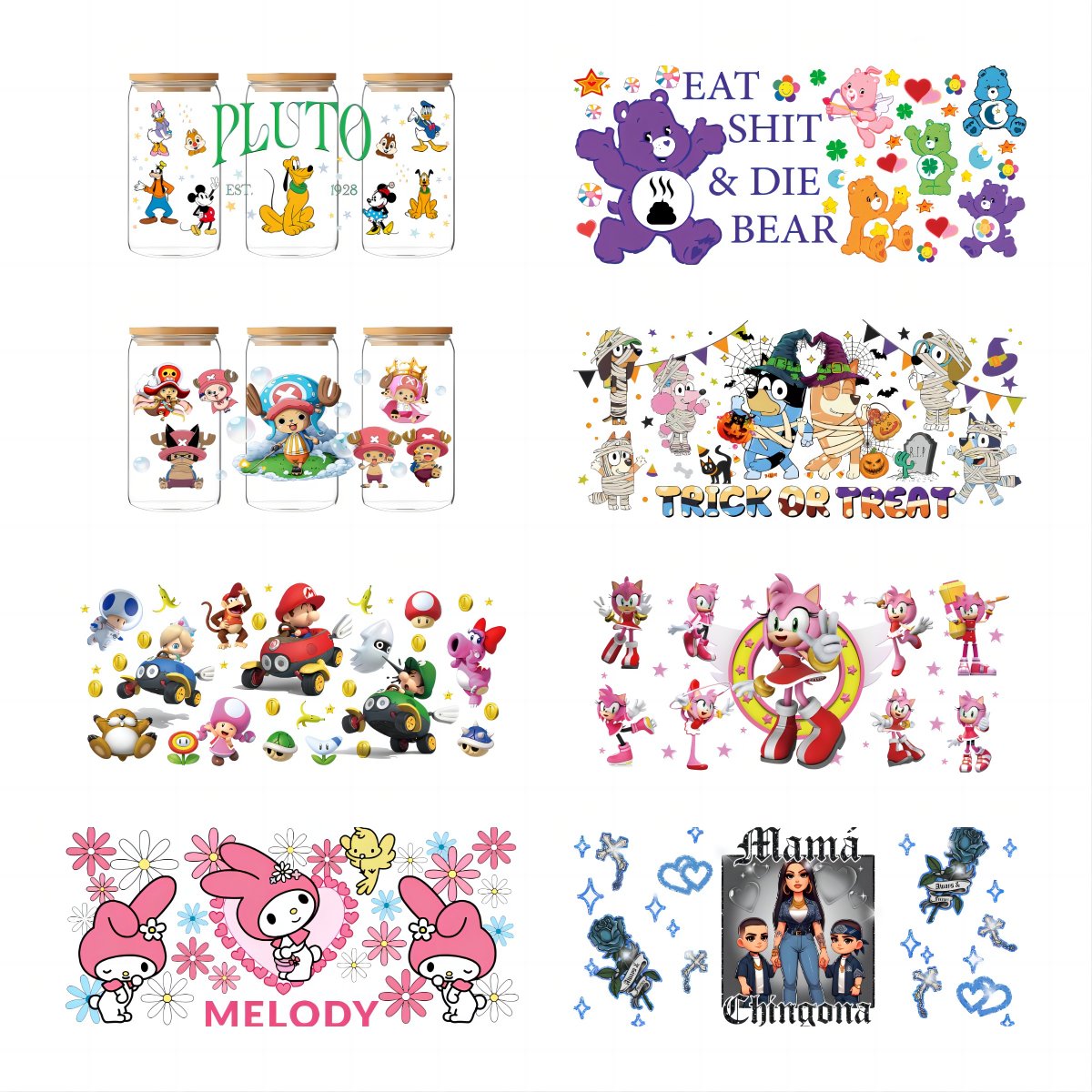Factory Wholesale Senior desert oasis 3D Decals Stickers Mexican Graduation 16OZ UV DTF Cup Wrap Transfer Stickers