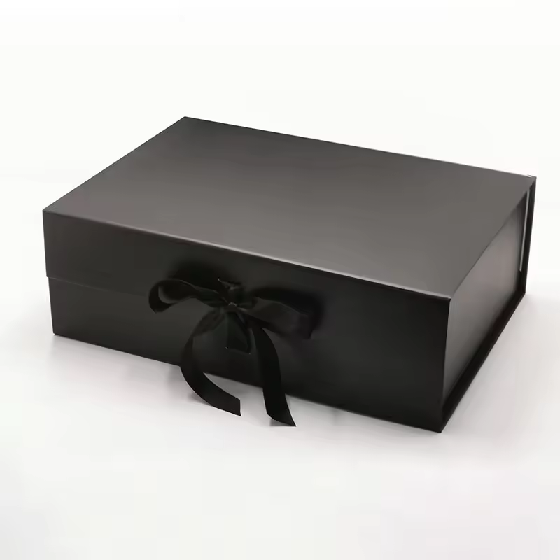 Factory whosale custom folding gift box matt black magnetic lid folding carton environmentally friendly packaging