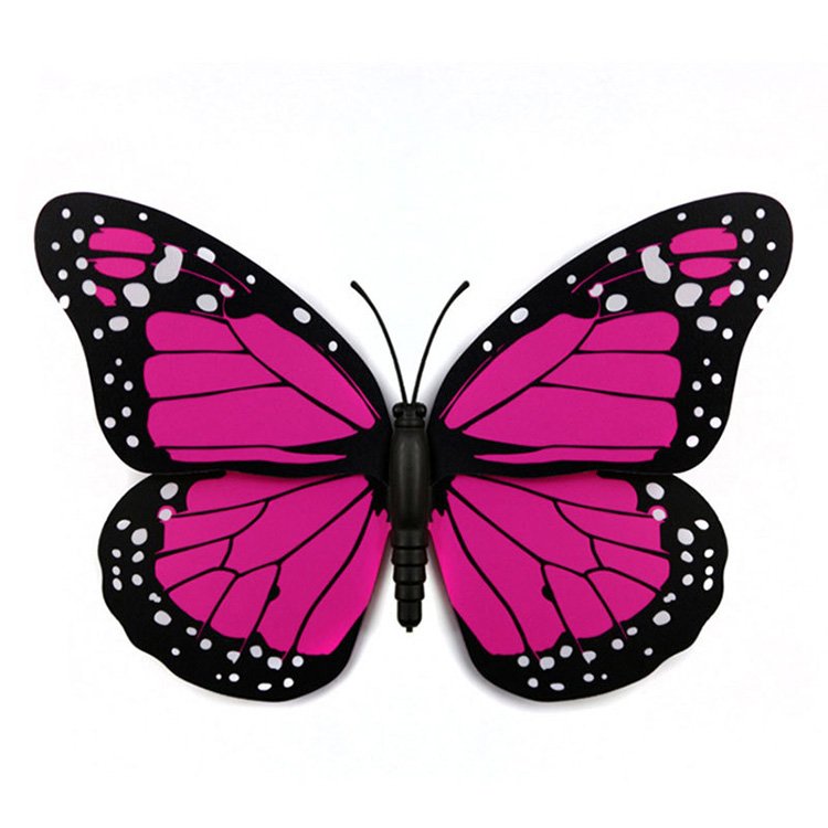 Realistic PVC 12cm 3d monarch butterfly stickers for home decoration and wedding decoration