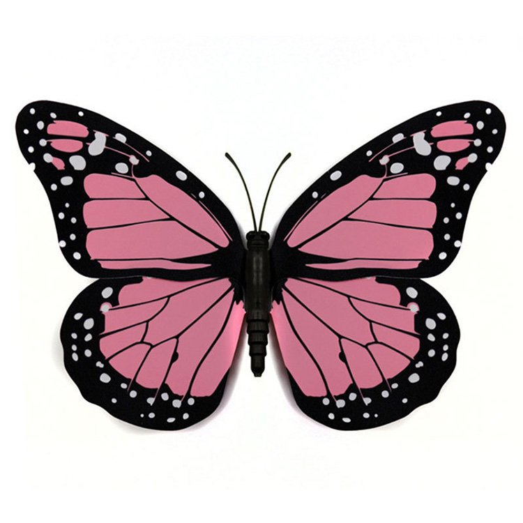 Realistic PVC 12cm 3d monarch butterfly stickers for home decoration and wedding decoration