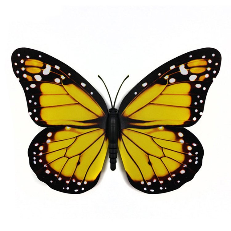 Realistic PVC 12cm 3d monarch butterfly stickers for home decoration and wedding decoration