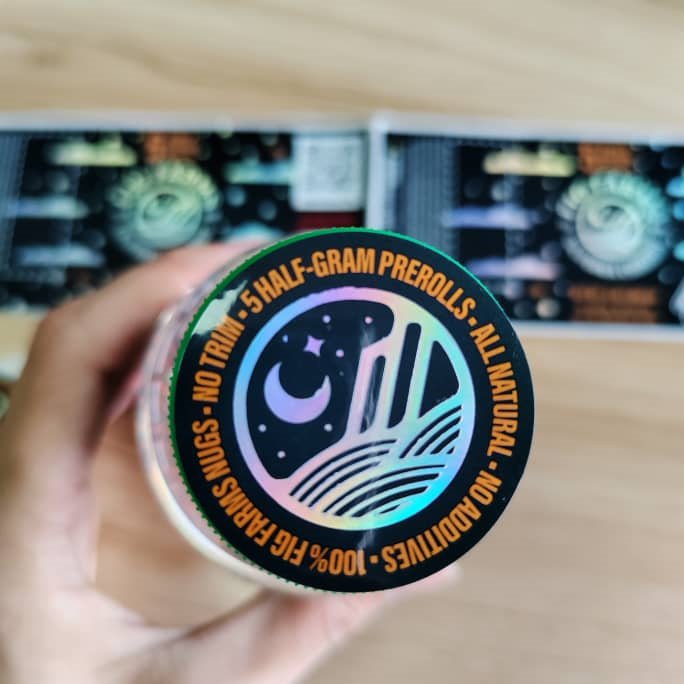 Customize Viny Label Stickers Double Sides Full Color Printing Holographic Foil Stamping Finished For Bottles And Lid Label