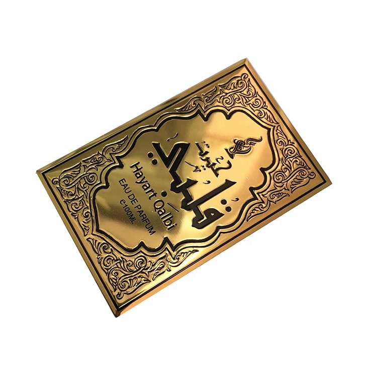 custom self adhesive aluminum metal stickers individual large raised metal logo perfume stickers