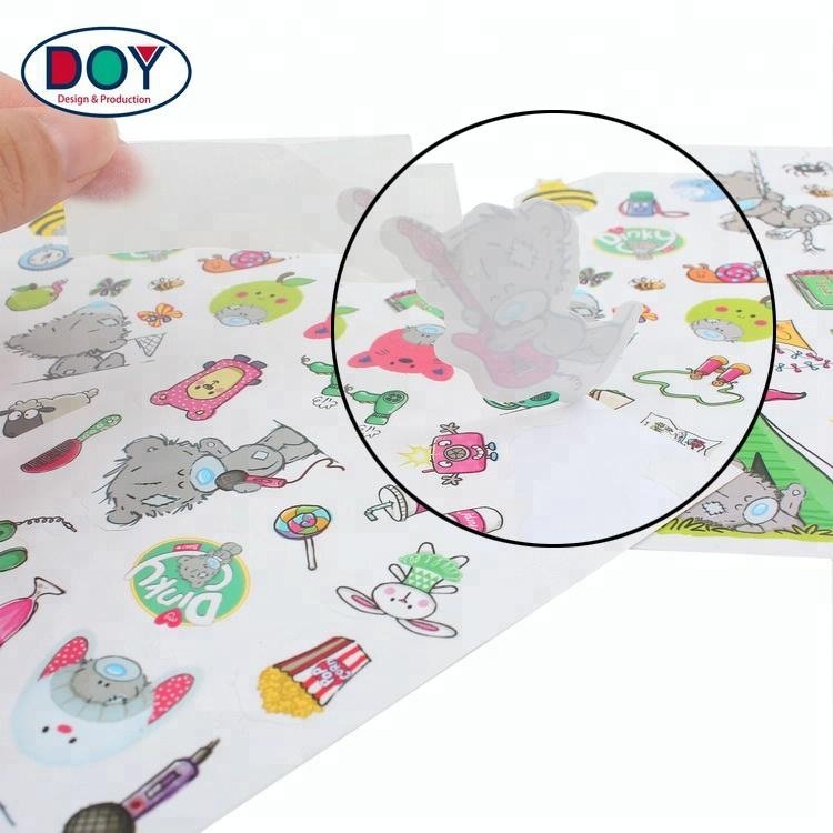 Cheap Labels Wholesale Design Custom Printing Cartoon Logo Self Adhesive Vinyl Stickers for Kids Toy