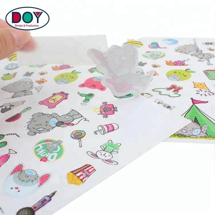 Cheap Labels Wholesale Design Custom Printing Cartoon Logo Self Adhesive Vinyl Stickers for Kids Toy