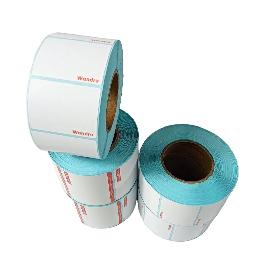 Factory Wholesale Blank 58*40mm 80*80 Thermal barcodes Weighing scale sticker supermarket label paper roll custom stickers label