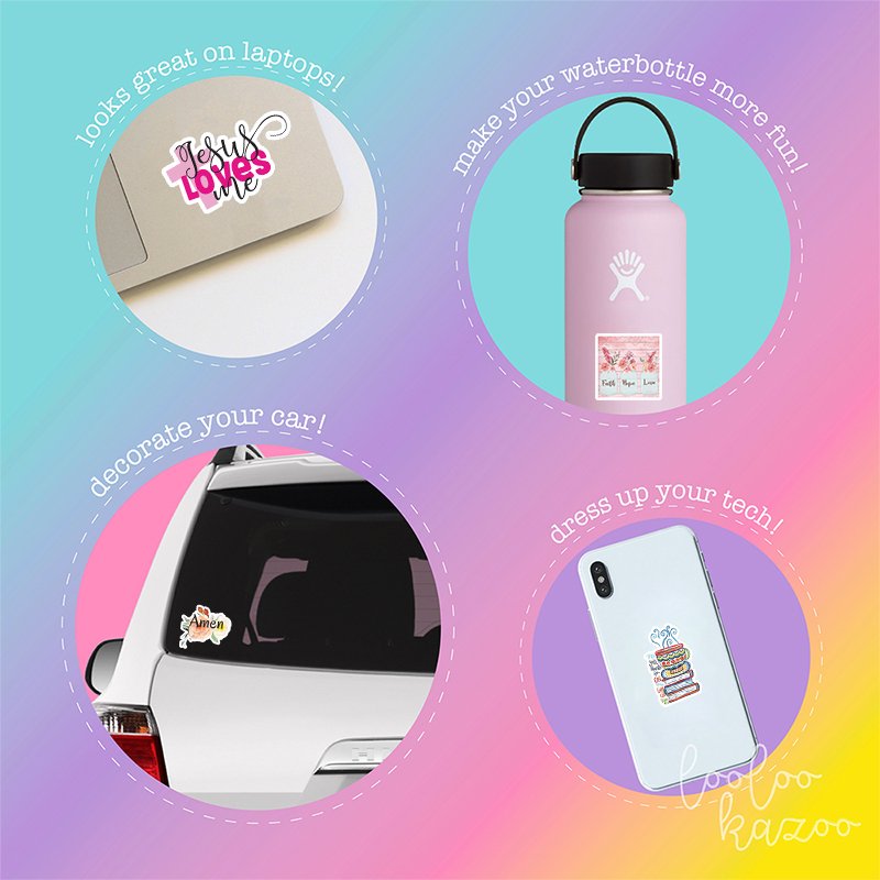 50 Bible Jesus motivational Letter Stickers for Laptop Notebook water bottle Skateboard Luggage Inspire christian Stickers