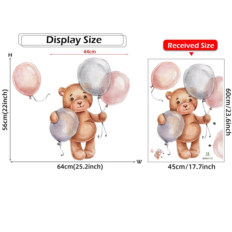 New high quality kids children room cartoon beer 3d wall stickers
