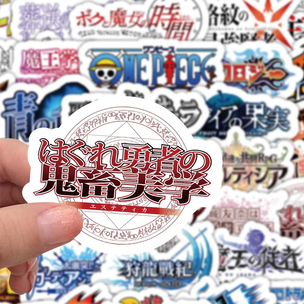 60PCS Fashion manga logo mixed One pieces classic japanese anime sticker