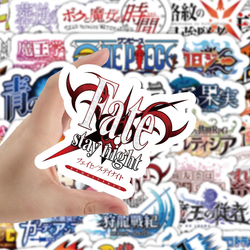 60PCS Fashion manga logo mixed One pieces classic japanese anime sticker