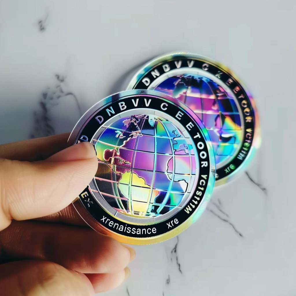 Custom Die Cut Glitter Holographic logo Sticker printing Label Waterproof 3D UV Resist Shiny Silver Laser holographic Sticker