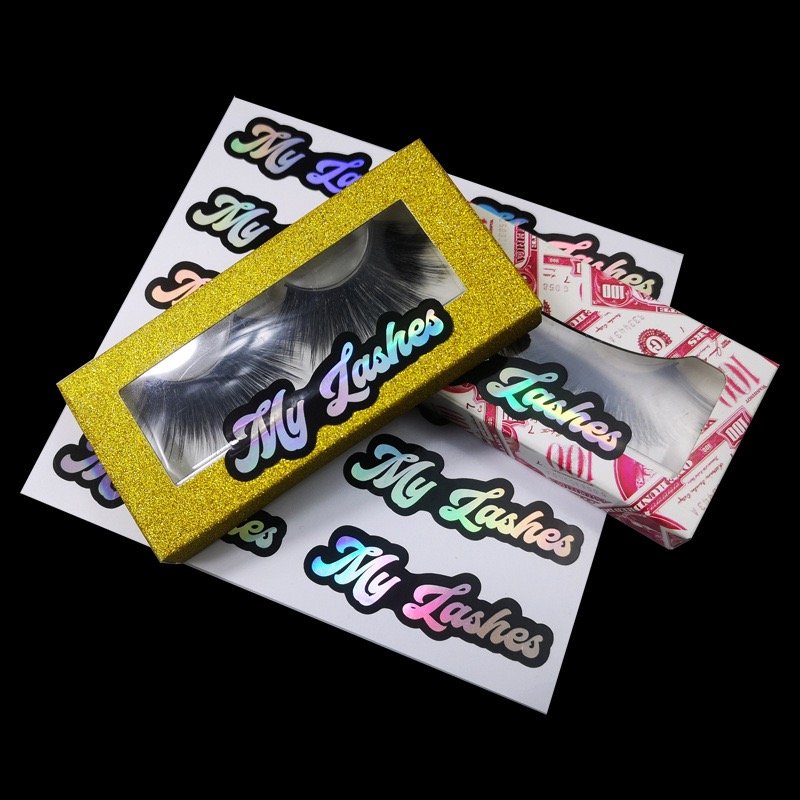Stock Good Quality Custom Logo PVC Sticker Strong Adhesive Private Label Sticker Custom Cosmetic Lip Gloss Stickers