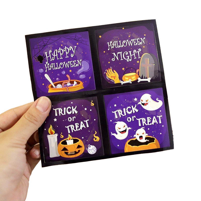 Halloween Foam Stickers Entrance Decorative Envelope Sealing Stickers Sweets Wrapping Labels