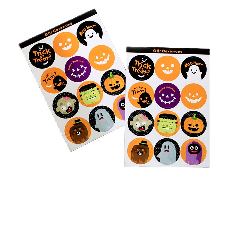 Halloween Foam Stickers Entrance Decorative Envelope Sealing Stickers Sweets Wrapping Labels