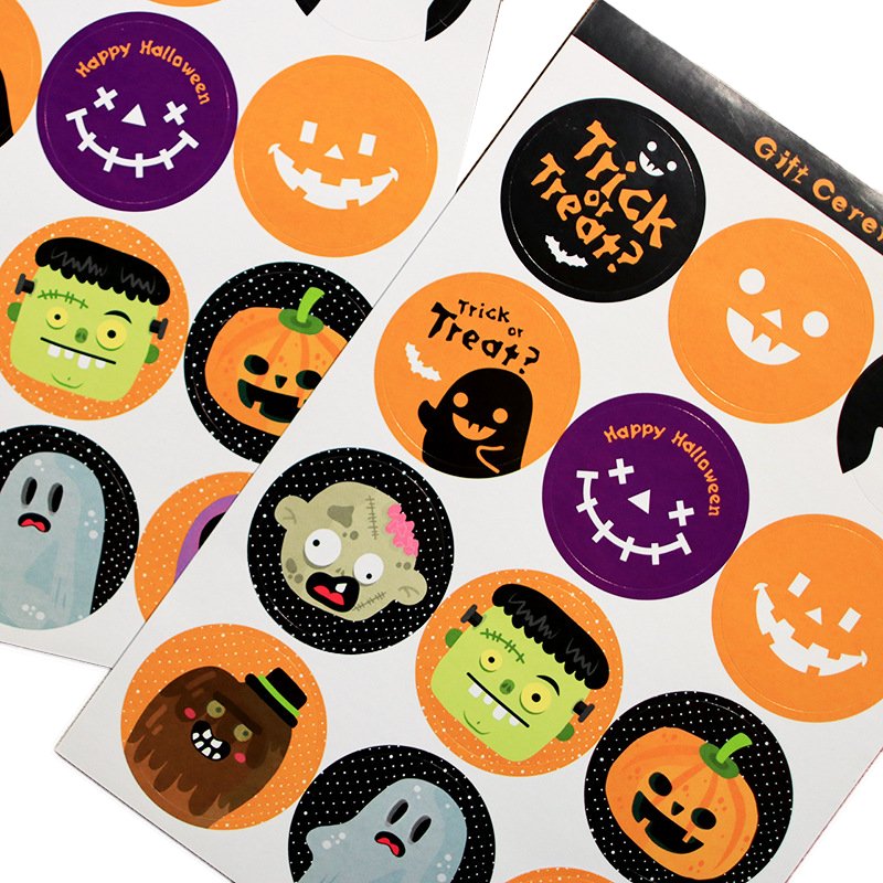 Halloween Foam Stickers Entrance Decorative Envelope Sealing Stickers Sweets Wrapping Labels