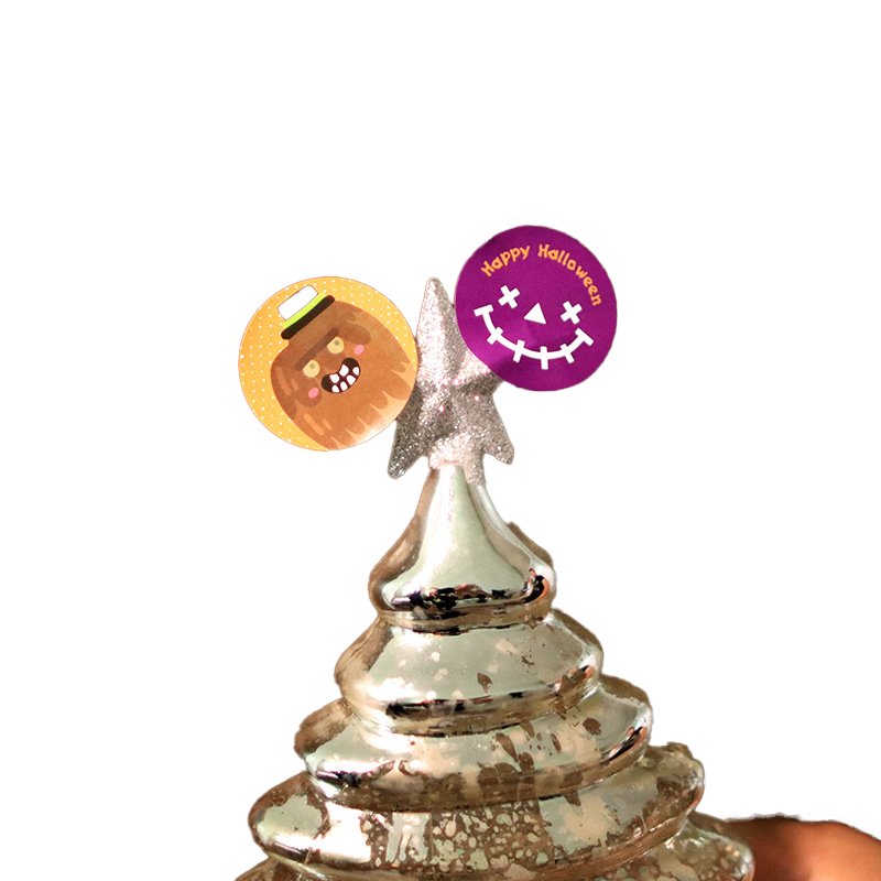 Halloween Foam Stickers Entrance Decorative Envelope Sealing Stickers Sweets Wrapping Labels