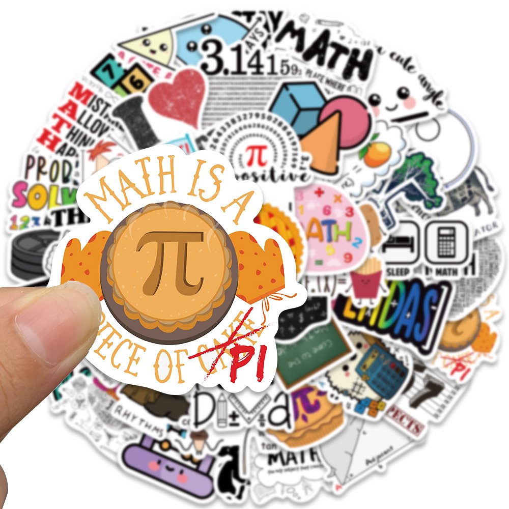 50pcs Math Graffiti Stickers Diy Scrapbooking Stationery Water Bottle Phone Cases Decals Decoration Waterproof Aesthetic Sticker