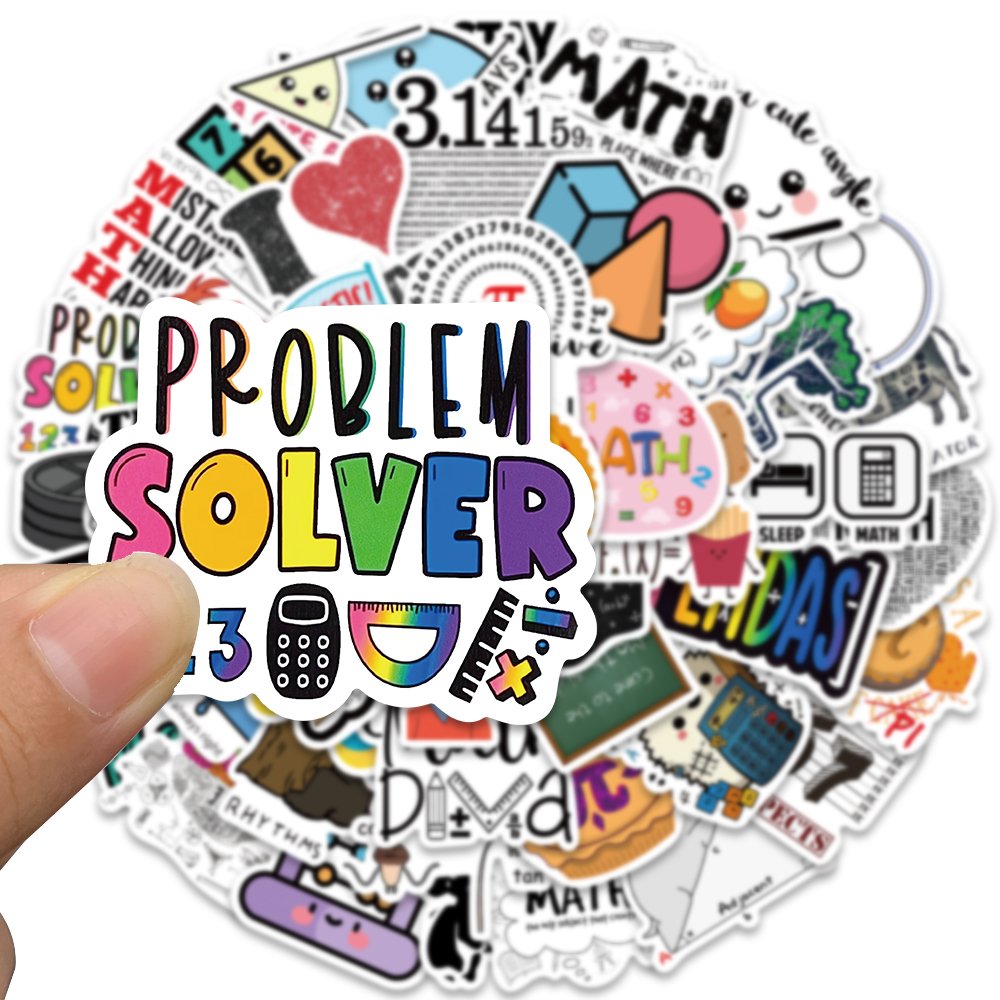 50pcs Math Graffiti Stickers Diy Scrapbooking Stationery Water Bottle Phone Cases Decals Decoration Waterproof Aesthetic Sticker