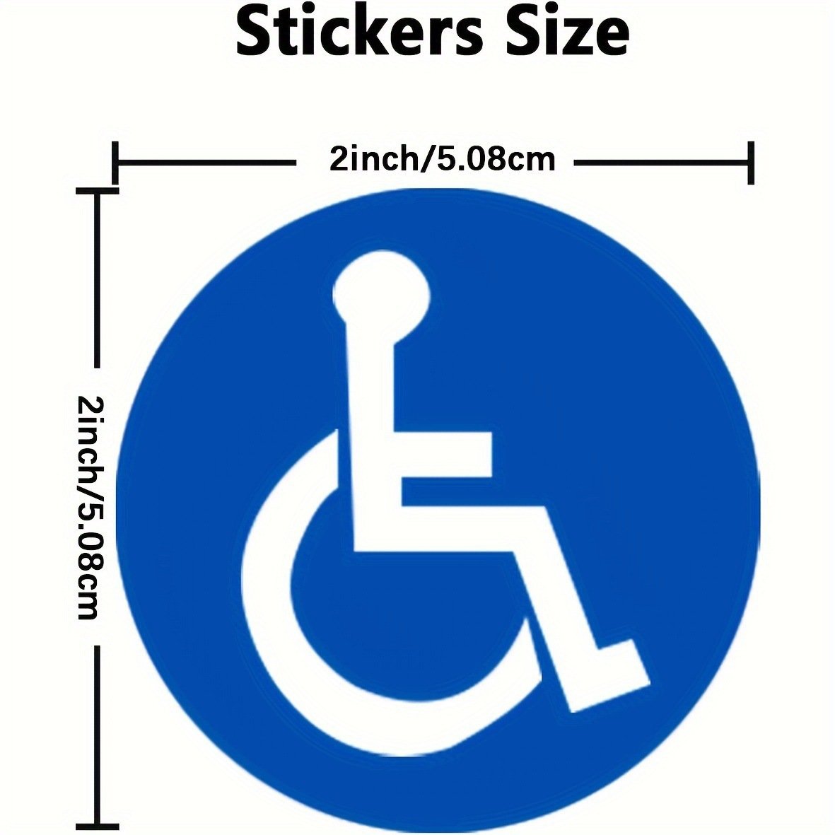 2 inch Round Handicap Signs Stickers Disability Decals Disabled Wheelchair Symbol Labels for Handicapped Parking