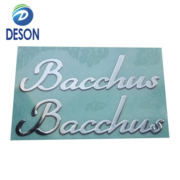 Deson Printed Gold Logo Pressed 3d Label Metal Transparent Transfer UV Sticker