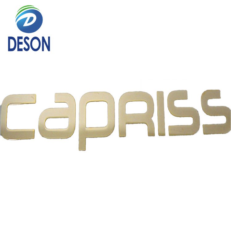 Deson Printed Gold Logo Pressed 3d Label Metal Transparent Transfer UV Sticker
