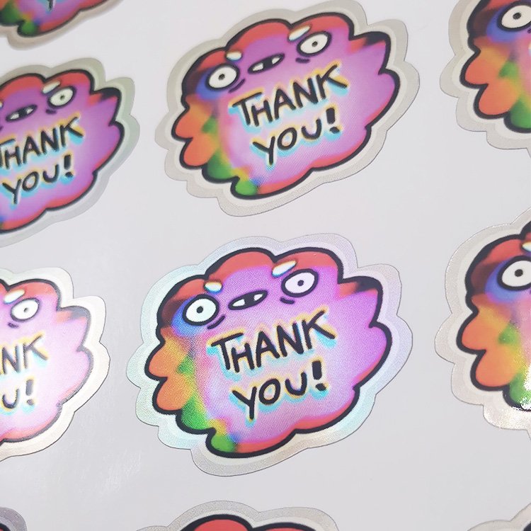 Different Shape Charm Design Wholesale Sticker Printing Stickers Gracias Hologram Sticker