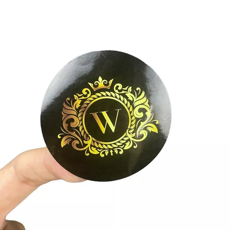 Custom Logo Sticker, Custom Printed Roll Plastic Waterproof Synthetic Paper Adhesive Vinyl PVC Round Circle Brand Logo Sticker