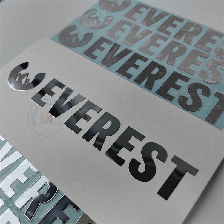 Electroplated badge metallic silver 3d decal chrome gold brand name logo Electroformed nickel labels thin metal transfer sticker