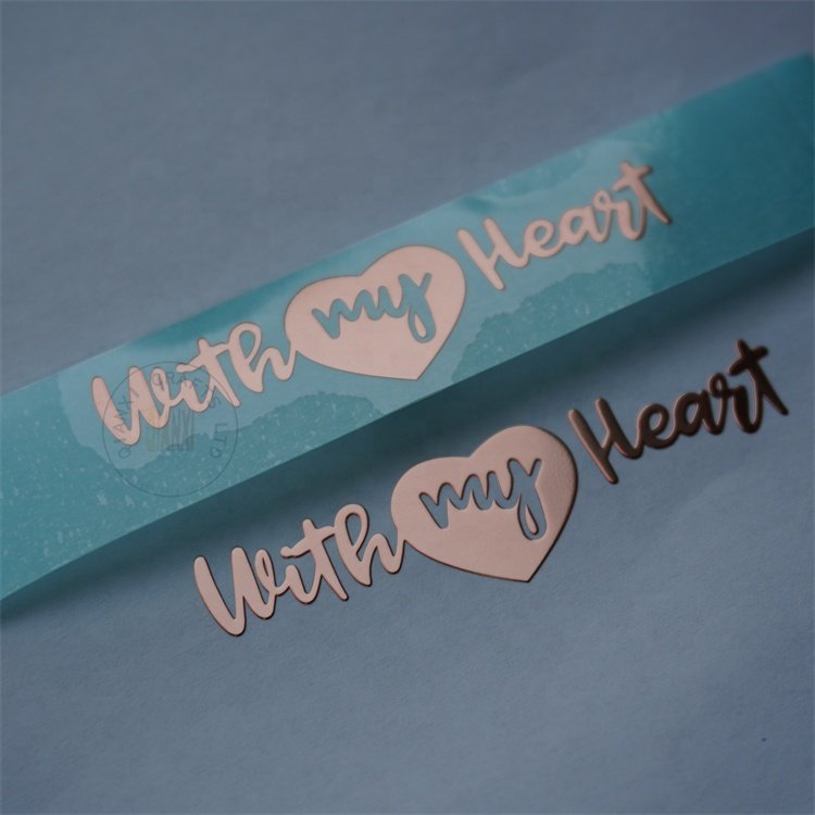 Electroplated badge metallic silver 3d decal chrome gold brand name logo Electroformed nickel labels thin metal transfer sticker