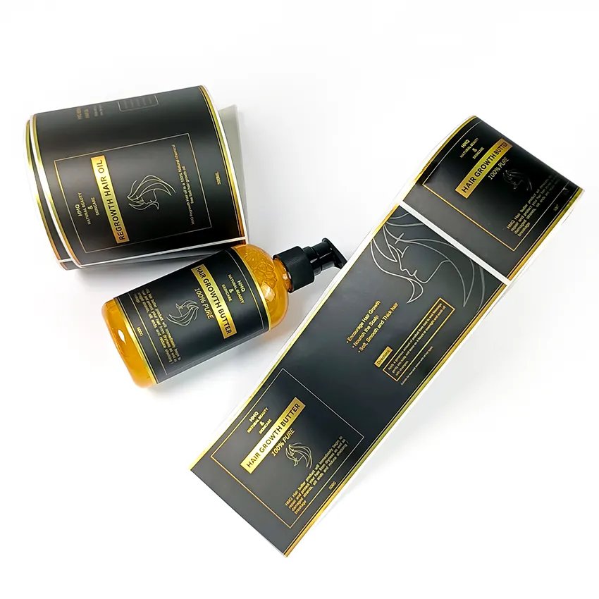 Adhesive Logo Sticker Paper Custom Food Cosmetic Bottle Labels Bottle Packaging Sleeve Wrap Private Vinyl Waterproof Customized