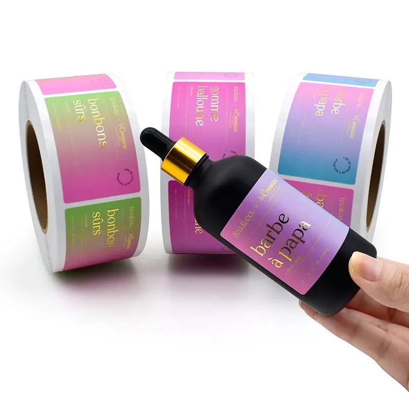 Adhesive Logo Sticker Paper Custom Food Cosmetic Bottle Labels Bottle Packaging Sleeve Wrap Private Vinyl Waterproof Customized