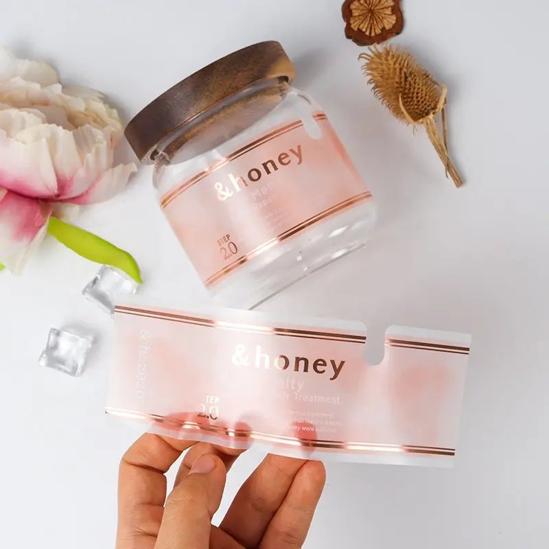 Adhesive Logo Sticker Paper Custom Food Cosmetic Bottle Labels Bottle Packaging Sleeve Wrap Private Vinyl Waterproof Customized
