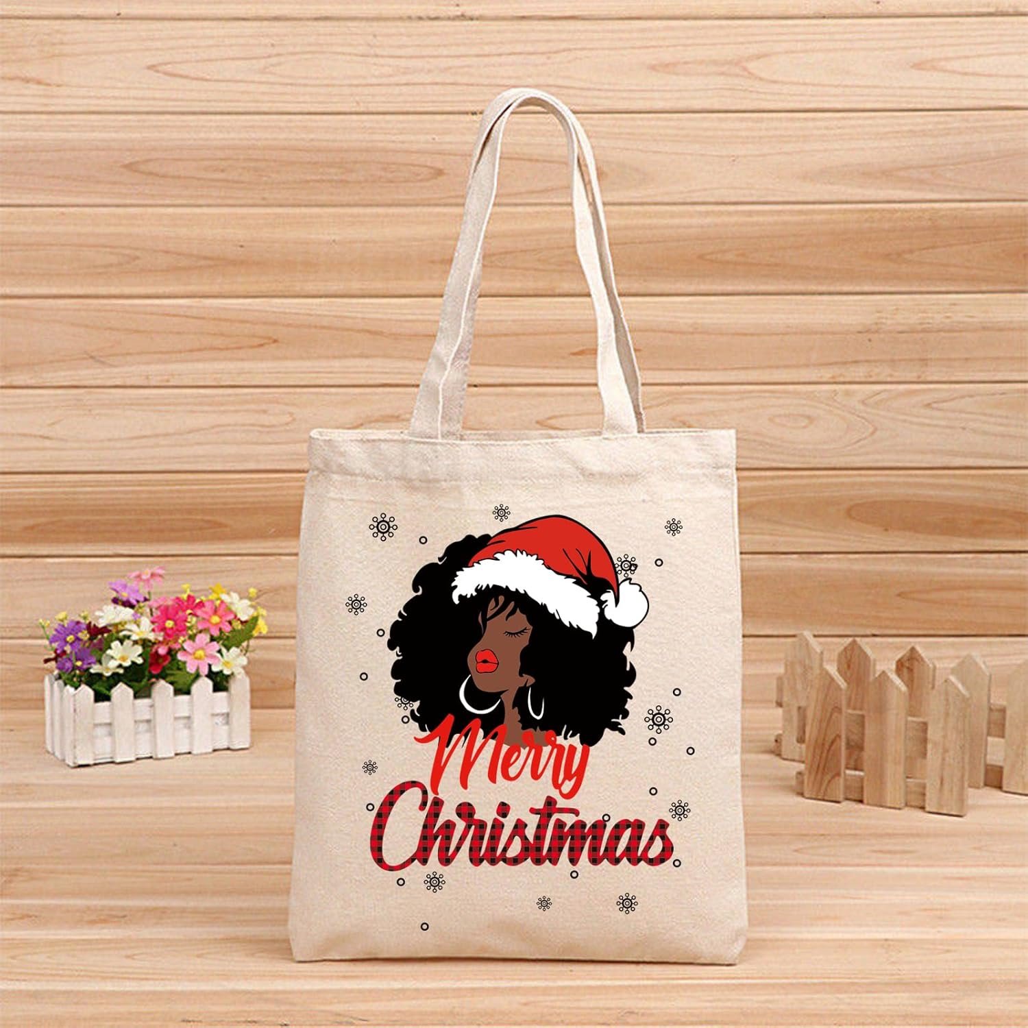 Black Girl Christmas Heat Transfer Stickers for Hoodies Black Girl Iron on Vinyl Appliques for T-Shirt Clothes Xmas Decorations
