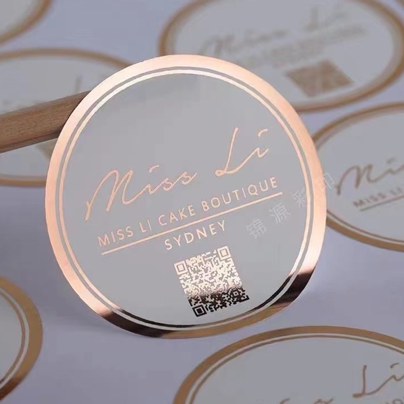 Custom Printing Adhesive Paper Custom Label Printing Gold Foil Embossed Logo Sticker