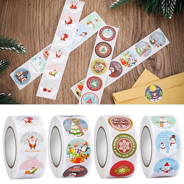 custom printing logo cosmetic holographic round paper gift packaging label christmas sticker