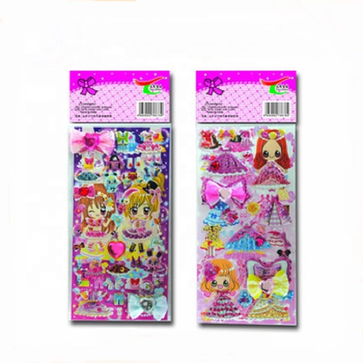 Quality Decorative Cartoon Self Adhesive Kawaii Dress Up Girls Sticker For Children
