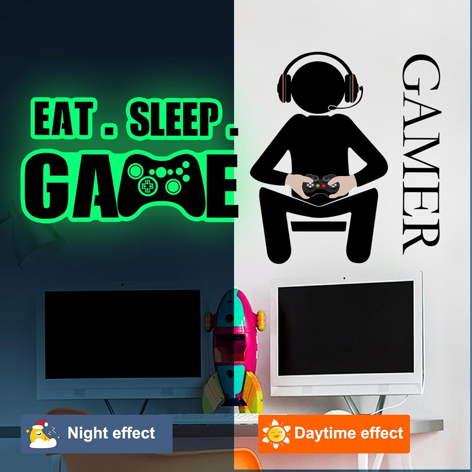 Custom Luminous Sticker Die Cut Kids Vinyl Label Glow Sticker