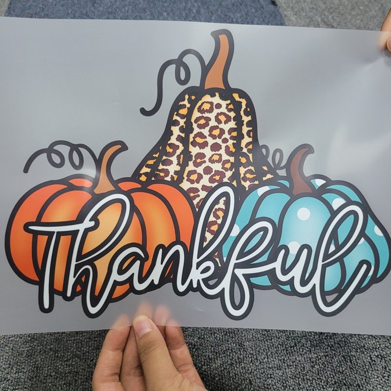 Great Thanks Iron On Printing Grateful Heart DTF Transfers Stickers Ready To Press For T-shirts