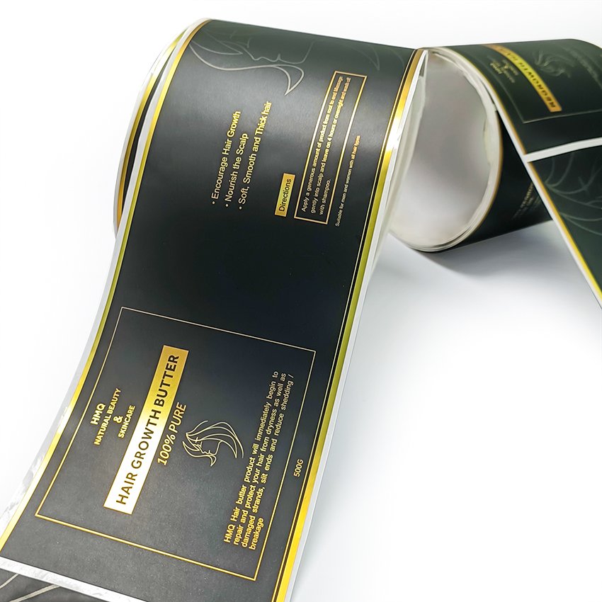 Custom Luxury Waterproof Logo Cosmetics Vinyl Label Gold Foil Shampoo Stickers Roll Printing Packaging Labels For Lotion Bottle