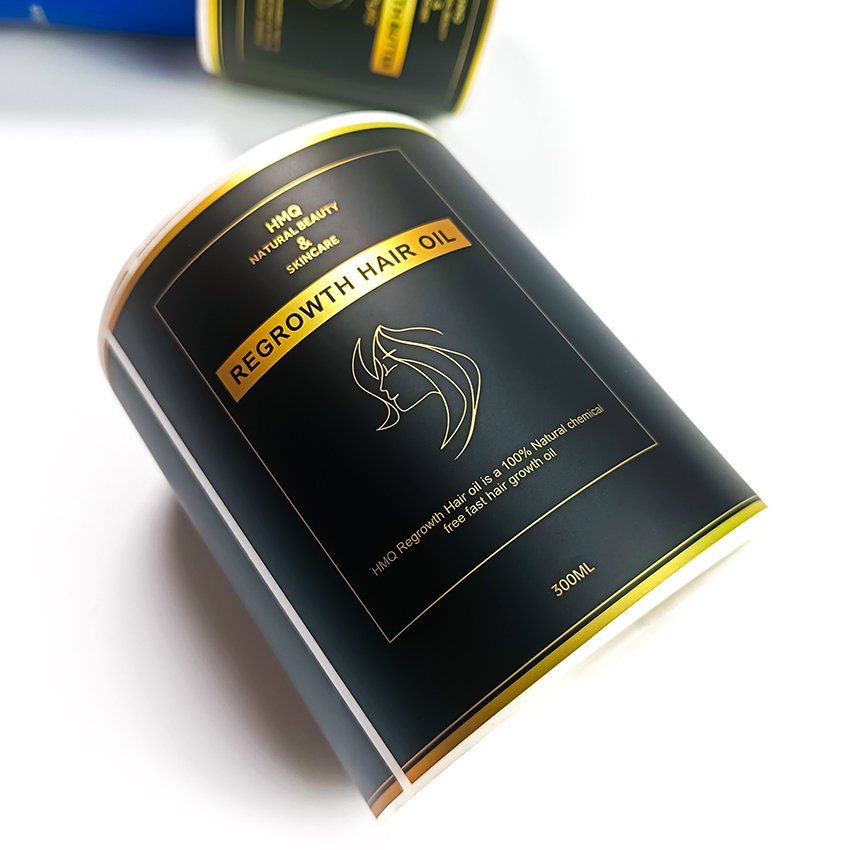 Custom Luxury Waterproof Logo Cosmetics Vinyl Label Gold Foil Shampoo Stickers Roll Printing Packaging Labels For Lotion Bottle